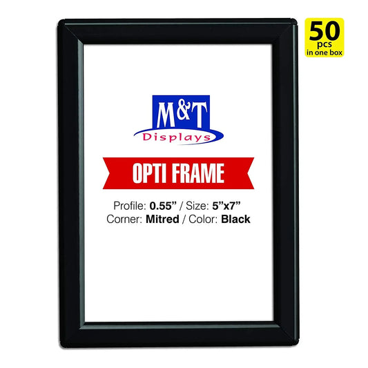 M&T Displays 5x7 Snap Frame, Opti Frame, Aluminum, Wall Mounted Frames