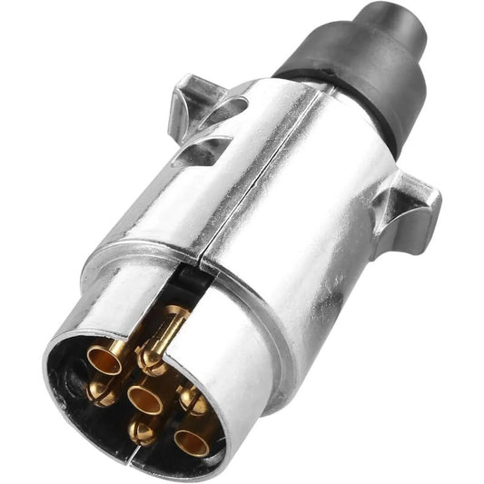 Caravan Electrical Connector 7-Pin Metal Aluminum, Original Equipment Quality, Weather-Resistant, Durable Metal Housing For Longevity, Easy Assembly With Rubber Seal