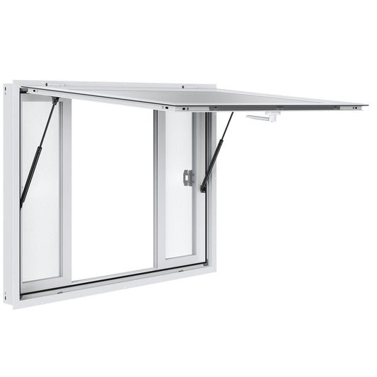Aluminum Alloy Food Truck Service Window with 4 Horizontal Sliding Windows