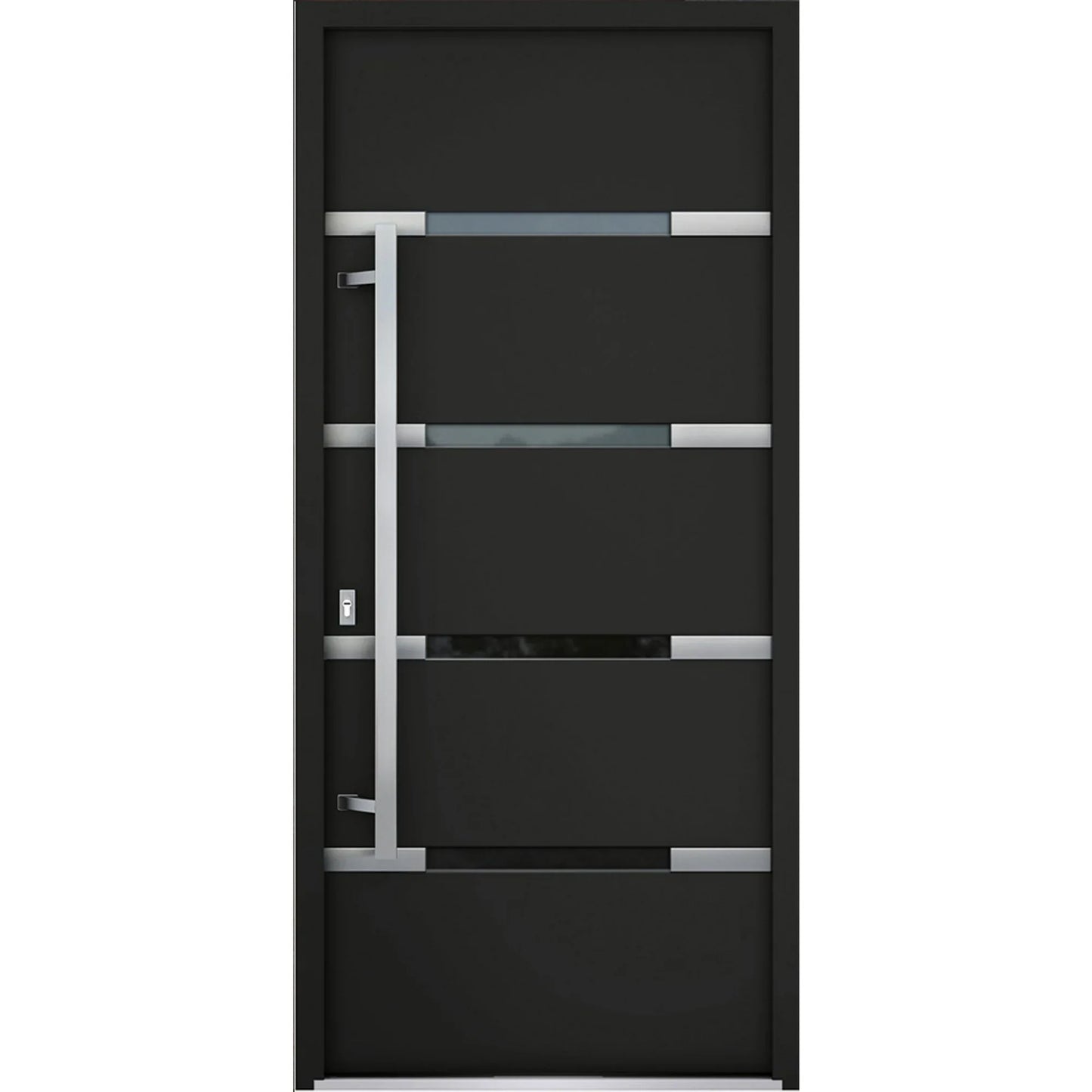 Front Exterior Prehung Steel Door / Deux 1105 Black Enamel
