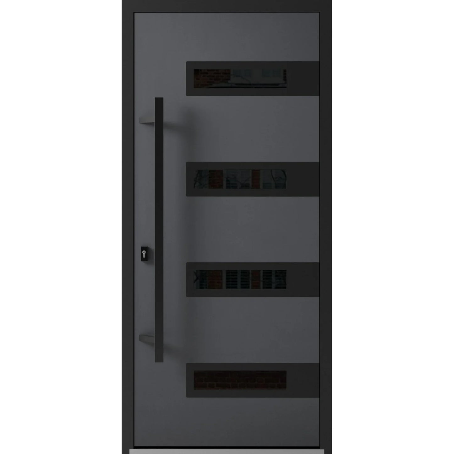 Front Exterior Prehung Steel Door / Ronex 0131 Grey / Entry Metal Modern Painted