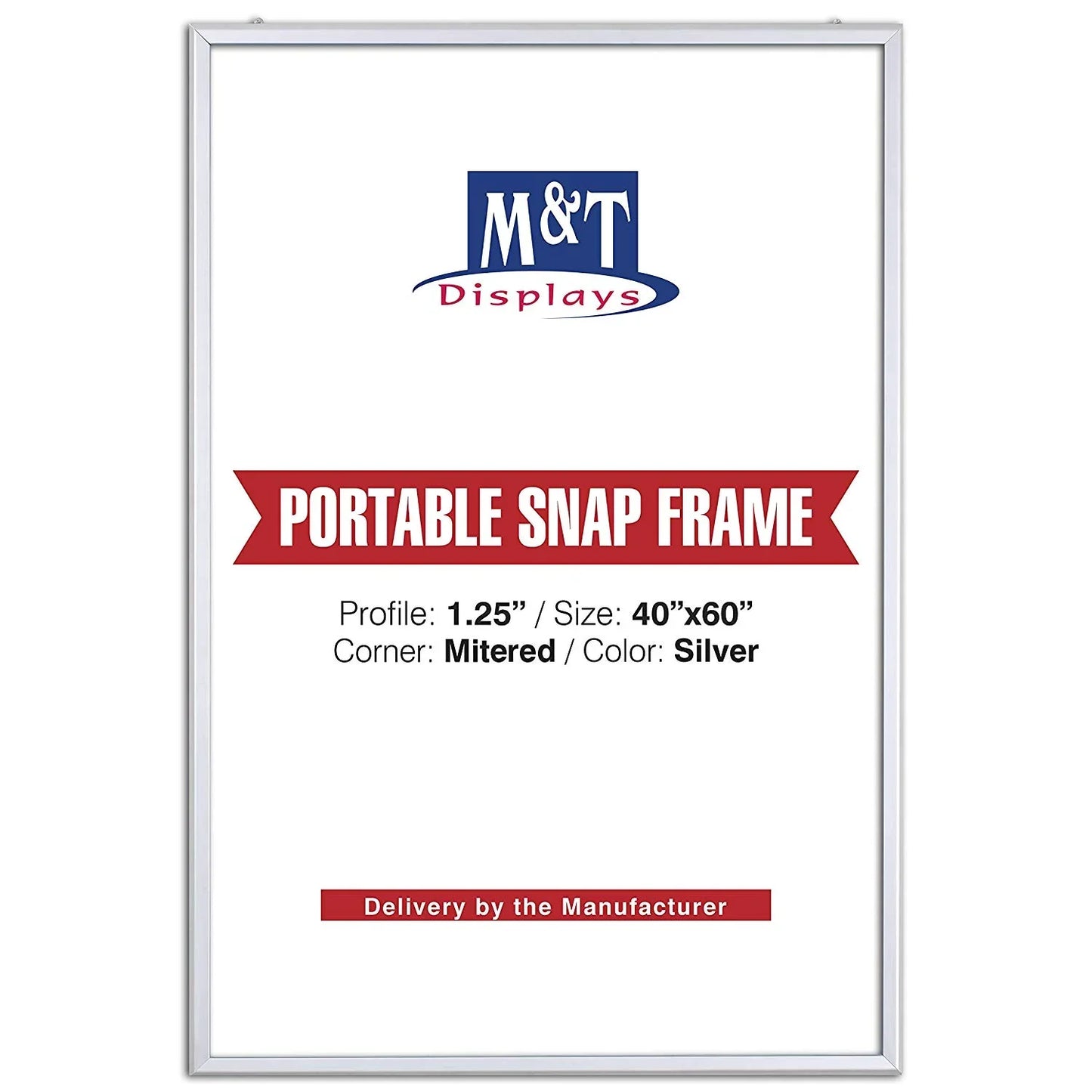 Portable Aluminum Snap Poster Photo Picture Frame, Front Loading
