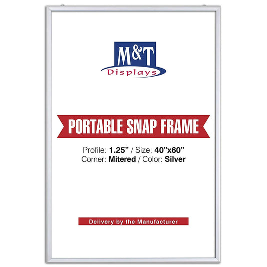 Portable Aluminum Snap Poster Photo Picture Frame, Front Loading