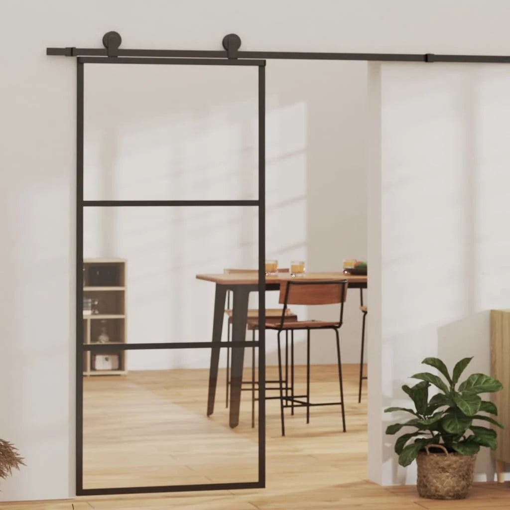 vidaXL Sliding Door ESG Glass and Aluminum