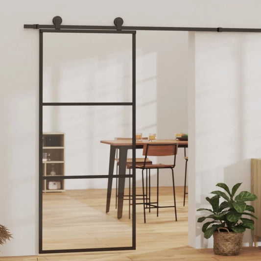 vidaXL Sliding Door ESG Glass and Aluminum
